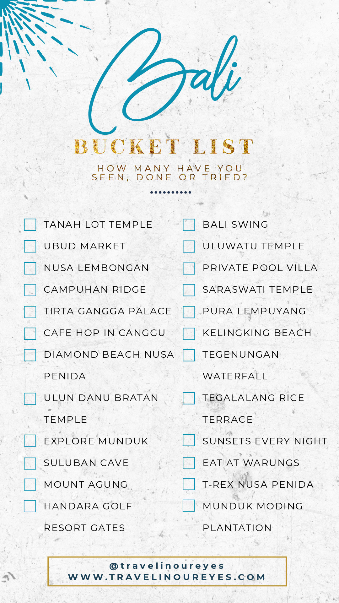 Bali Bucket List - Travel In Our Eyes