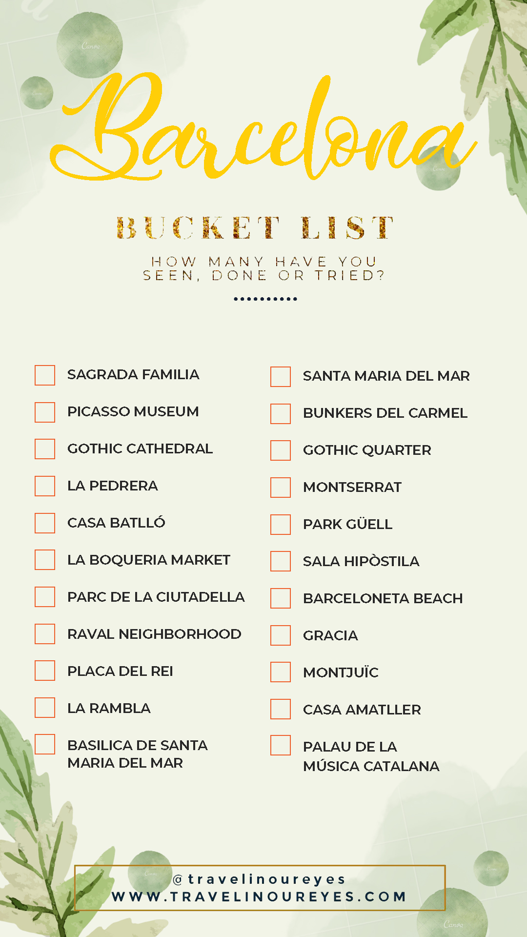 Barcelona Bucket List